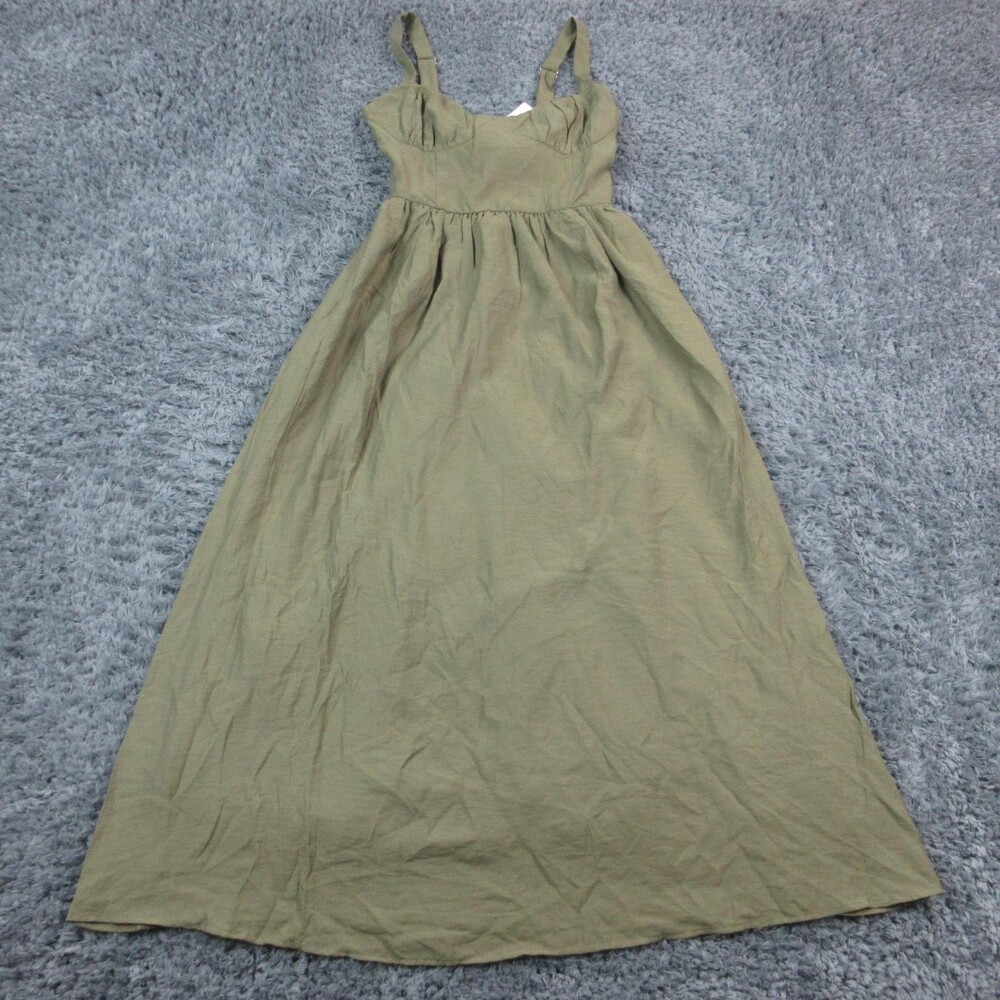 Edit By Nine Dress Womens Medium Green Sweetheart Maxi Sundress Lined Summer NWT